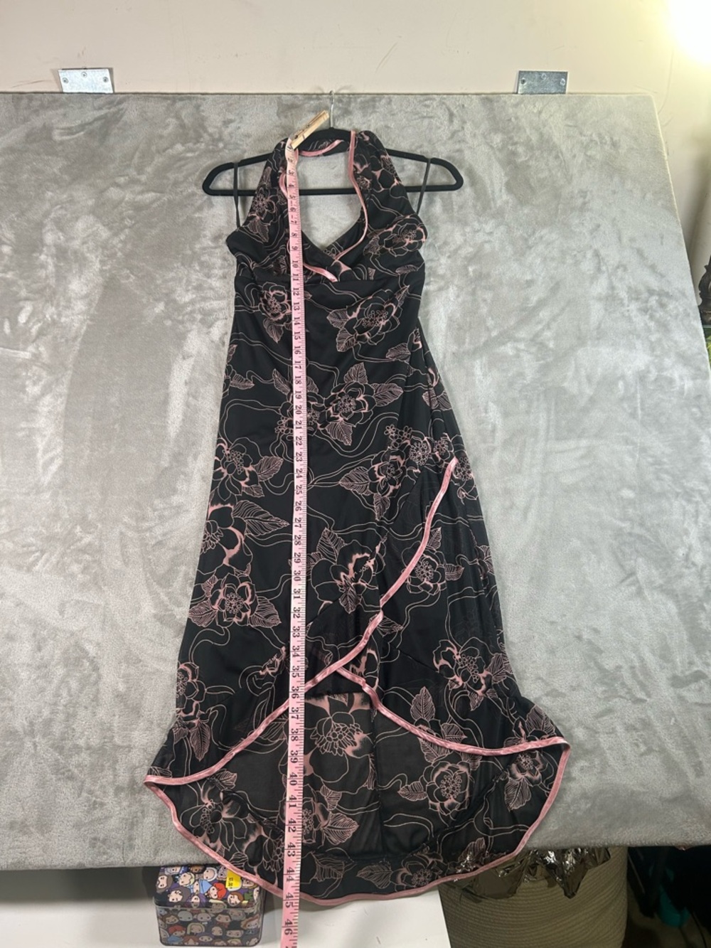 Vintage ruby rox Black & Pink Floral Halter Maxi Dress - Picture 9 of 10